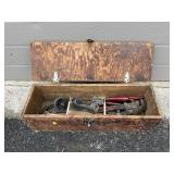Pipe Wrench, Tool Box w/ Tools