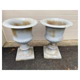 (2) Cast Iron Urns