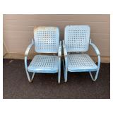 (2) Blue Vtg. Porch Chairs