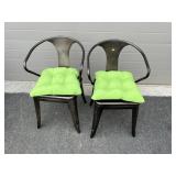 (2) Stackable Metal Chairs