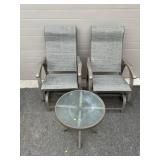 (2) Porch Rockers & End Table