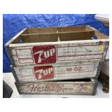 (3) 7-Up Wooden Beverage Crates