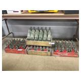 (4) Wooden Beverage Crates with Coca-Cola Bottles