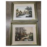 (2) European Framed Prints