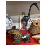 Fish Form Door Stop with Frog and Shorebird