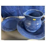 (3) Pieces of Blue Longaberger Pottery