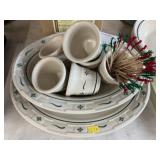 Longaberger Pottery Serving Dishes & Custard Cups