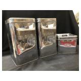 (3) Mid-Century Kitchen Canisters
