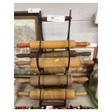 Vintage Wooden Rolling Pins with Stand