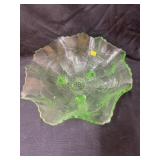 Uranium Glass Footed Bowl