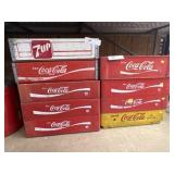 (9) Wood and Plastic Beverage Crates