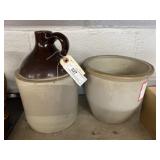Stoneware Storage Jug and Crock