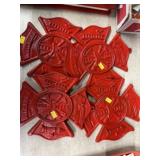 (4) Cast Metal Fire Plaques