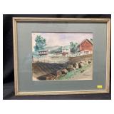 R. Freeborn Framed Watercolor