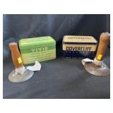 Crayon Tins with Hog Scrapers