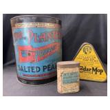 Baker Cocoa, Planters & O-Cedar Mop Adv. Tins