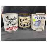 (3) 1 Gallon Oyster Cans