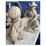 (2) Heavy Composition Figurines