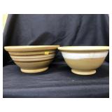 (2) Yellow Ware Mixing Bowls