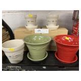 (5) Longaberger Pottery Flower Pots