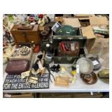 Milk Bottles, Lamp Shade, Tools