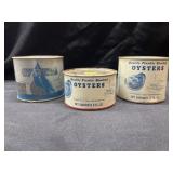 (3) 12 OZ. Oyster Cans
