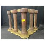 Wood and Brass Harness Rack