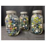 (3) Jars of Marbles