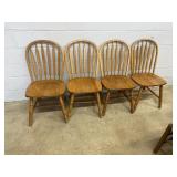 (4) Oak Modern Dining Room Chairs