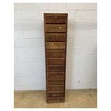 12 Drawer Wooden Tall Primitive Cabinet