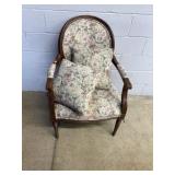Mahogany Framed Upholstered Arm Chair