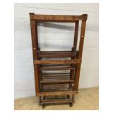 Wooden Rolling Vintage Cart