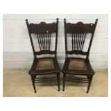 2 Cane Seat Vtg. Chairs