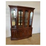 Cherry Mirrored Back 2 Pc China Cabinet