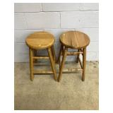 (2) Oak Bar Stools