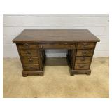 Pine Double Pedestal Desk