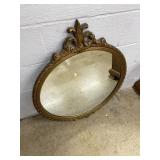 Vtg. Gilt Framed Circular Mirror