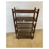 Primitive 5 Tier Rolling Industrial Wooden Cart