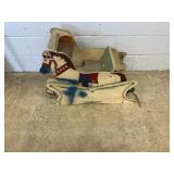Vintage Wooden Painted Platform Rocking Horse