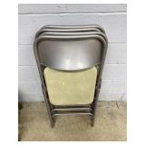 4 Metal Card Table Folding Chairs