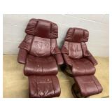 (2) Swivel Leather Arm Chairs