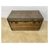 Vtg. Flat Top Steamer Trunk