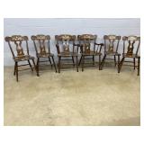 (6) Plank Seat Painted Chairs