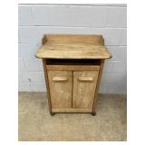 Rolling Maple Microwave Cart w/ 2 Lower Doors.