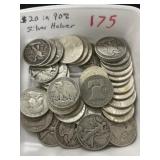 $20.00 in 90% Silver Halves