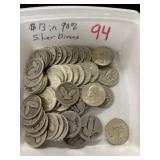 $13.00 in 90% Silver Dimes