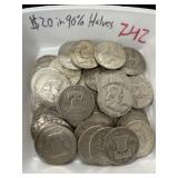 $20.00 in 90% Silver Halves