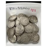 $20.00 in 90% Silver Halves