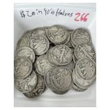 $20.00 in 90% Silver Halves