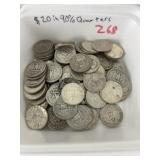 $20.00 in 90% Silver Quarters